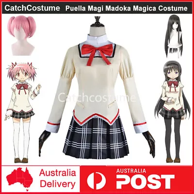 Puella Magi Madoka Magica Kaname Madoka Akemi Homura Cosplay Costume Uniform • $44.36