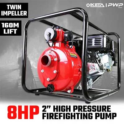 2  Petrol High Pressure Water Pump 8HP Fire Fighting Twin Impeller Irrigation • $419