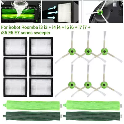 Filter Brush Bags Parts For IRobot Roomba I8+ I7 I7+ I7 Plus I3+ I4 I6 E5 E6 J7+ • £8.99