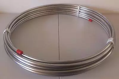 3/8 O.D. X 25' Stainless Steel Tubing Coil - Type 304 SS Tubing (.020 Wall) • $75.78