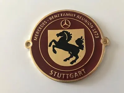 Mercedes W115 W108 W116 W123 Badge Stuttgart Dark Red Gold Radiator Grille NEW • $52.42