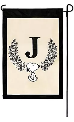 Peanuts Snoopy Monogram  J” Applique Garden Flag 12”x 18” - (80131) • $12.99
