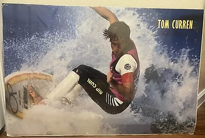 Vintage 80s 1988 TOM CURREN Peter Simons Surfer Magazine Poster 36x24 • $35