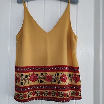Ladies Strappy Top Mustard -Size 10 Camisole Vest New Look • £4.50