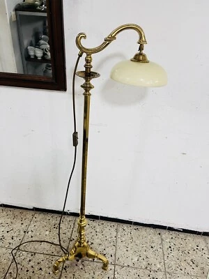 £222.31 • Buy Reading Lamp Adjustable Art Nouveau Brass Bronze Floor Lamp Glass Max 166 Cm