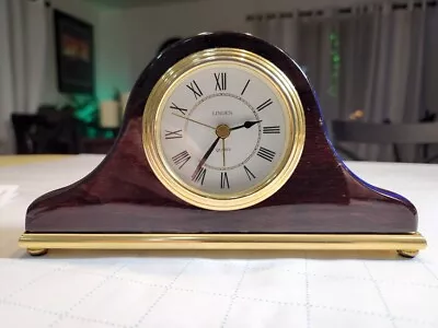 Linden Mantel Desk Clock Quartz Alarm Chime 7.5  -Excellent WORKING Condition • $21