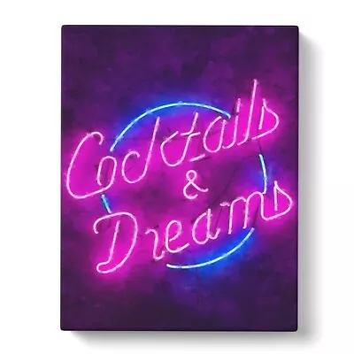 Cocktails & Dreams Neon Style Movie Man Cave Bar Pub Party Shed Drink METAL SIGN • £4.99