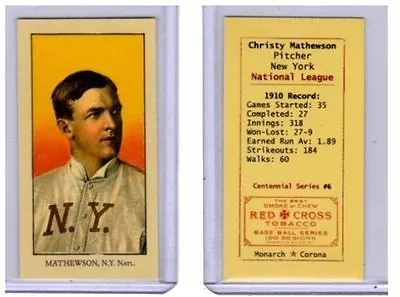 Christy Mathewson NY Giants HOFer Monarch Corona T206 Centennial #6 / NM+ Cond. • $3.95