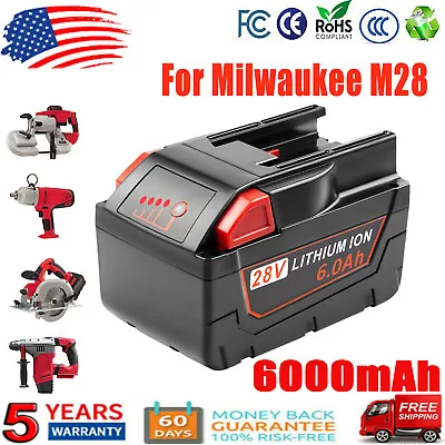 28V 6.0Ah Replacement Li-Ion Battery For Milwaukee M28 V28 Cordless Power Tools • $51.99