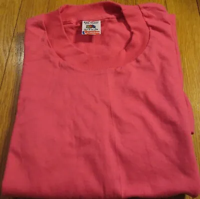 Vintage Fruit Of The Loom T-Shirts XXL Pink Dark Or Fuchsia Cotton Made U.S.A. • $5.39