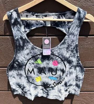 Maui And Sons Women’s Tank Top Shirt White Gray NWT Size Large Surf Beach Hawaii • $12