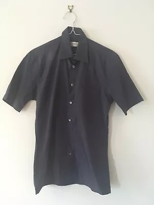 YSL Yves Saint Laurent Mens Navy Short Sleeve Shirt Size Small S • £7.99