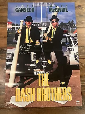 Vintage Bash Brothers Poster Canseco McGwire Autographed By Canseco JSA COA • $59