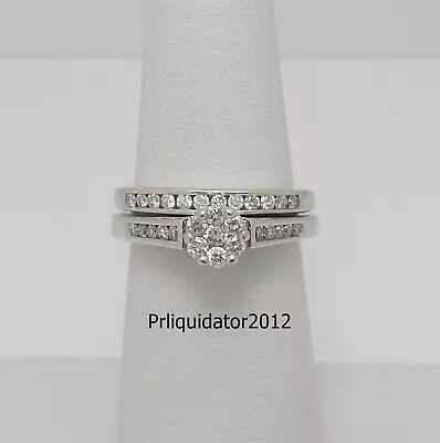 1/2CT Diamond Anniversary Engagement Wedding Ring Bridal Set 14K White Gold Band • $399.99