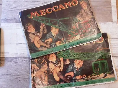 Meccano 1953 And 1954  Instructions For Outfit Number 3 & 4 #53.3 54.4 • £1.99