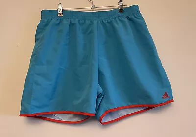 ADIDAS Men’s Blue Shorts Size XL Quick Dry Swim Logo Drawstring Swimming Gym Net • $29.95