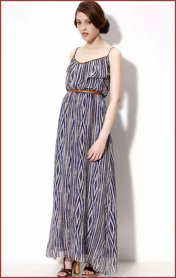 NEW MYNE Ruffle Silk Long DRESS MAXI TRIBAL PRINT Sz SMALL $278 SOLD OUT!!!! • $89