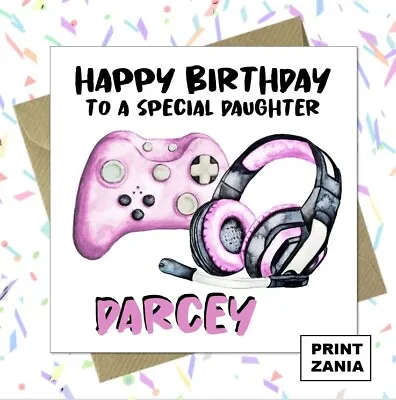 Personalised Gaming Girls Birthday Card Granddaughter XBOX Gamer Teenage CT • £2.99