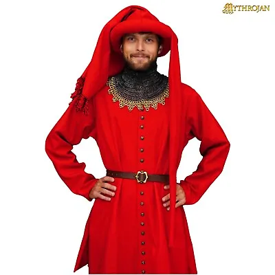 Medieval Woolen Dress For Men Houppelande Court Dress Cosplay Costume Red Medium • $199.95