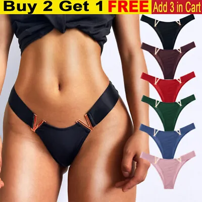 £6.28 • Buy Women Letter G-string Panties Underwear Satin Thong Sexy Briefs Lingerie Knicker