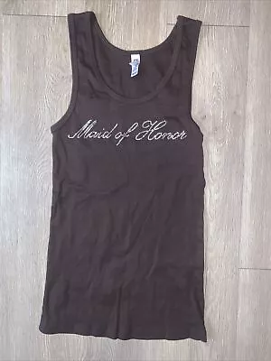 Chocolate￼ Rhinestone Studded Maid Of Honor Tanktop-M • $4.99