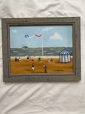 Margaret Chapman Oil On Board Beach Scene • £145