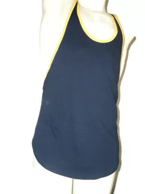 Muscle  Y  Back Tank Top Go Softwear Navy W/ Yellow Trim XL • $24.50