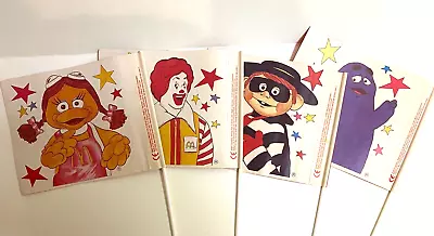 McDonalds 4 Paper Flags Grimace/Hamburgler/Ronald/ Birdie German Premiums 1991 • $11.99