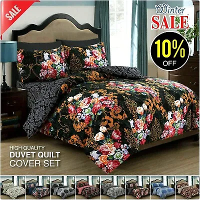 £22.79 • Buy  4Pcs Bedding Set Duvet Cover, Pillowcases,Fitted Sheet Single Double King Sizes
