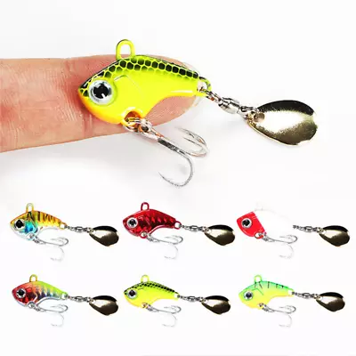 6Pcs Rotating Metal VIB Vibration Bait Spinner Spoon Fishing Lures 5g 7g 10g 20g • $11.69