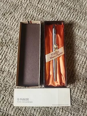 Vintage Parker Classic Flighter Stainless Steel  Ballpoint Pen 1976 - NOS • $19.96