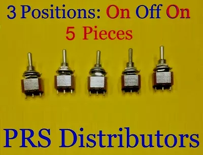 Mini Toggle Switch 3 Position On/OFF/ON SPDT AC / DC / Projects 5A 125V 5 Pieces • $10