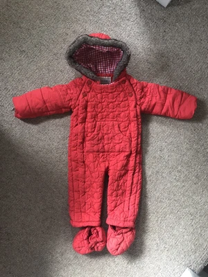 £4.50 • Buy All In One Red Snowsuit With Removable Feet, M&S 12-18 Month