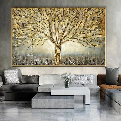 Gold Tree Poster Canvas Painting Abstract Pictures For Home Decoration Posters • £20.39