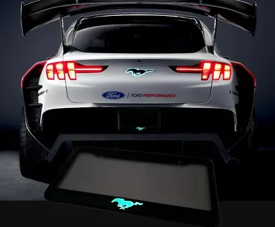 GLOWING Mustang Mach E Style License Plate Frame Tag Cover Phantom Black • $25.99