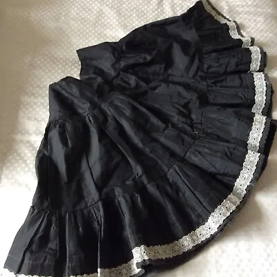 Vintage 1950’s Full Circle Tiered Black Under Skirt Rockabily Hop Swing W 25” • £7.50