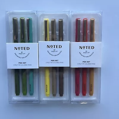 Noted By Post It 3 Pack Felt Tip Pen Assorted Colors 3 Pack Total • $16.91