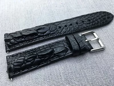 Black Alligator Leather Watch Strap Genuine Crocodile Hornback Skin Watch Band  • $28.99