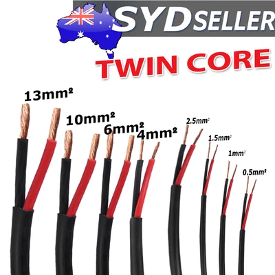 $10.22 • Buy TWIN 2 Core Sheath Wire Electric RV Automotive Trailer Battery Solar Power Cable