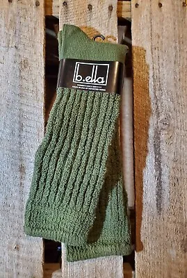 B.ella Boot Slouch Sock Heavy Cable Knit Olive Cotton Same Mill As E.G. SMITH • $22