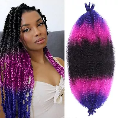 24 Inch Pre Separated Springy Afro Twist Hair 8 Packs Marley Twist Braiding H... • $47.05