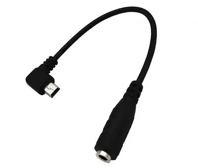 3.5mm Jack Female To Mini USB Male Angled Microphone Audio Adapter Cable - 0.15m • £4.95