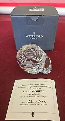 Carolina Panthers Waterford Crystal Helmet Box Cetificate Inaugural Season 1995 • $174.95