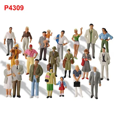 20pcs O Gauge People 1:43 Scale Painted Standing Figure Different Poses P4309 • £11.99