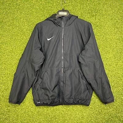 Vintage Nike Jacket Mens Large Black Windbreaker Pull Sherpa Lined Full Zip Golf • $24.99