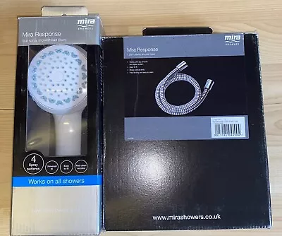 Mira Response ECO 4-Spray Shower Head White + Mira Response Hose 1.25m Both BNIB • £33.95