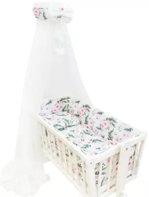 Canopy Holder Pole Bar Drape Mosquito Net With Ribbon CRIB/CRADLE Garden Flowers • £23.99