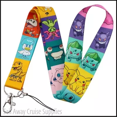 Pokemon Themed LANYARD.  Neck Key Badge ID Card Holder. WorkTravelCruise. Game • $9.95