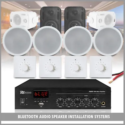£31.99 • Buy Background Music Ceiling Wall Speaker System Bluetooth Amp Restaurant Shop Bar