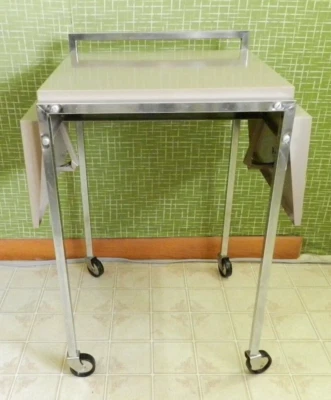 $94.99 • Buy Vtg Walter Wabash Metal Typewriter Table 2 Leaf Wheels Typing Printer Industrial